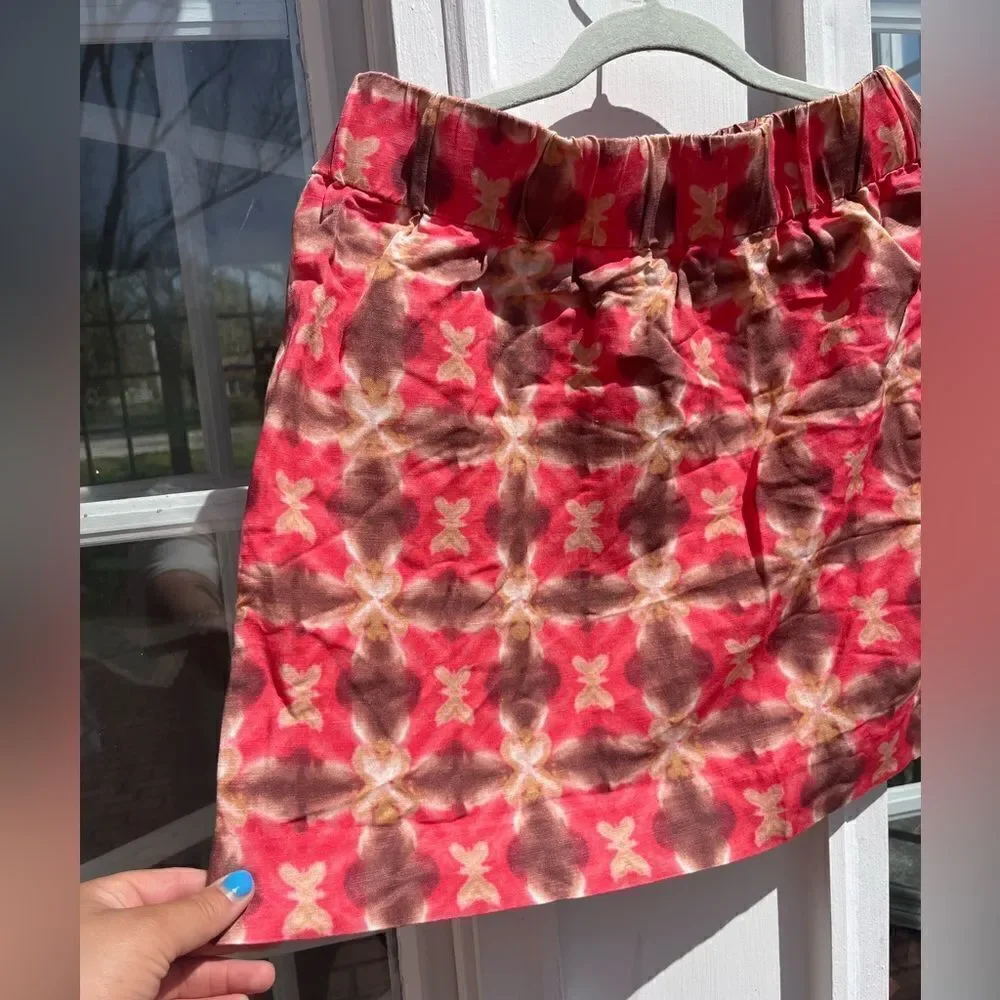 J Crew Tie Dye Wednesday Linen & Silk Skirt